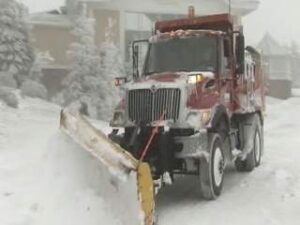 plow trucks prepare for noreaster