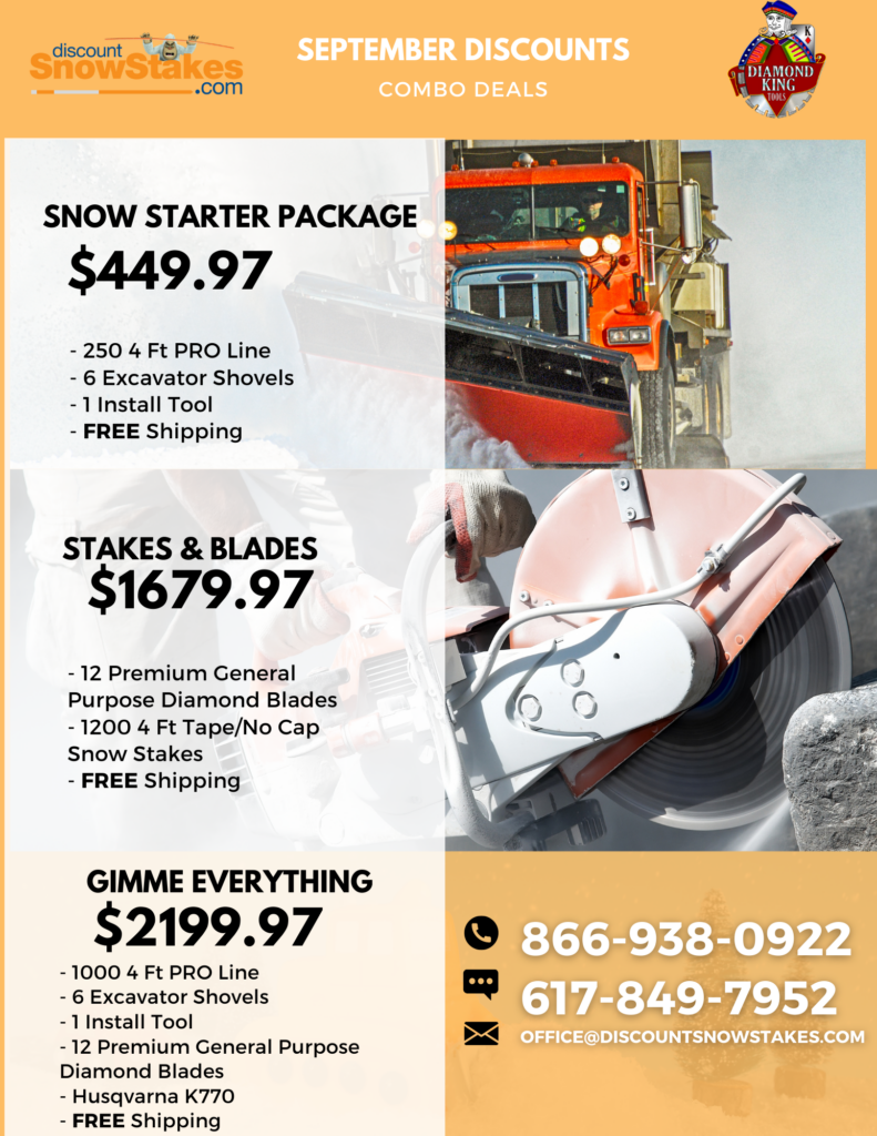 september discounts diamond blades snow stakes