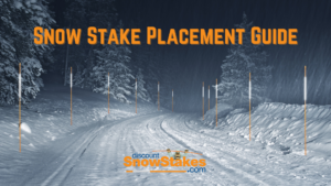 Snow Stakes at Night example with text: "Snow Stake Placement Guide"