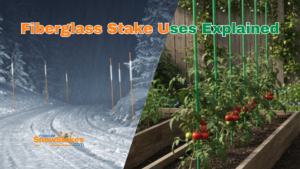 Explaining fiberglass stake uses such as snow stake driveway markers and fiberglass garden stakes