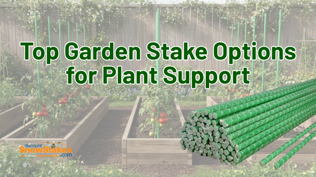 Top garden stake options for plant support with fiberglass garden stakes holding up tomato plants