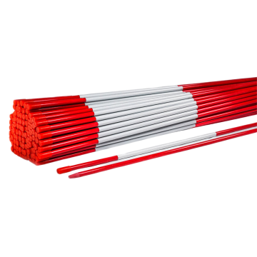 red snow stakes, red driveway markers